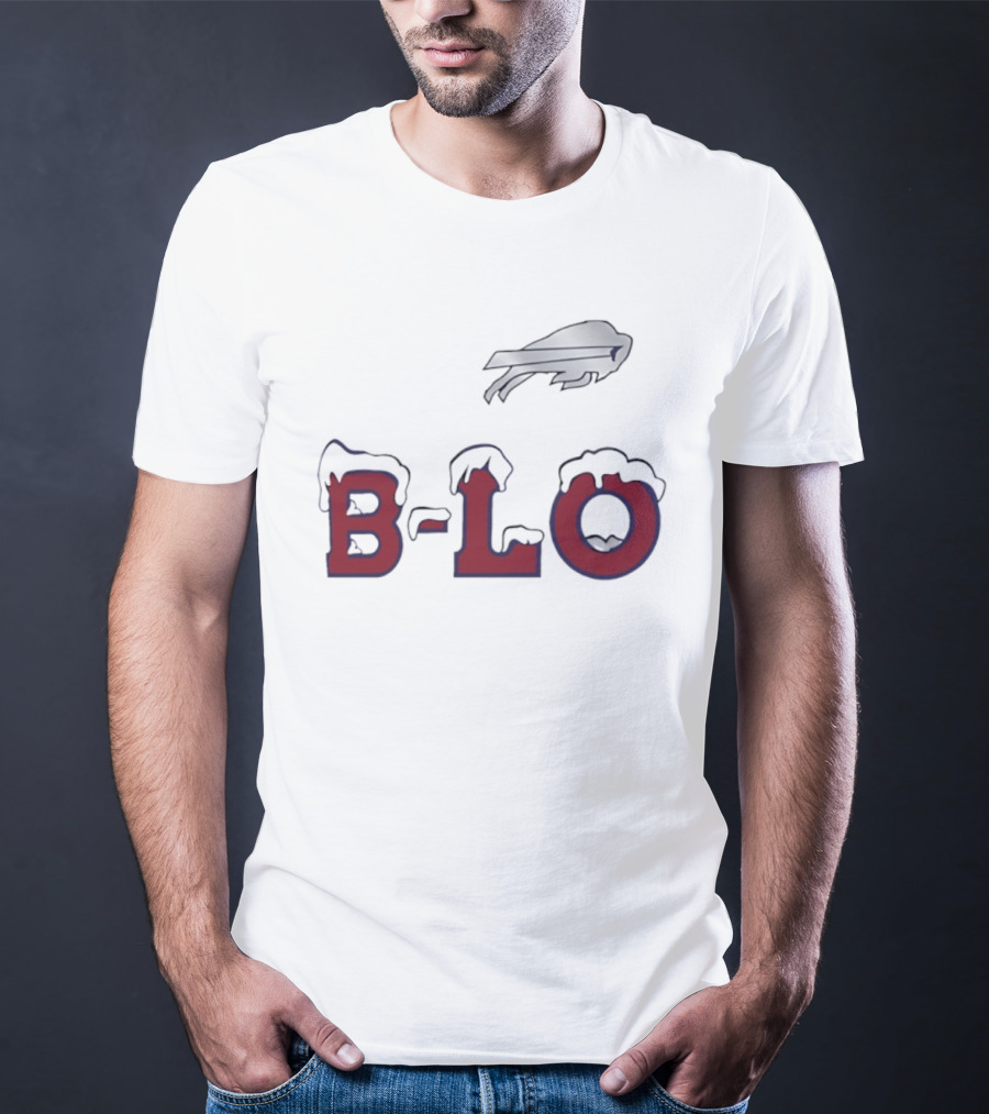 B LO Buffalo Bills Snowy Logo NFL Team T-Shirt