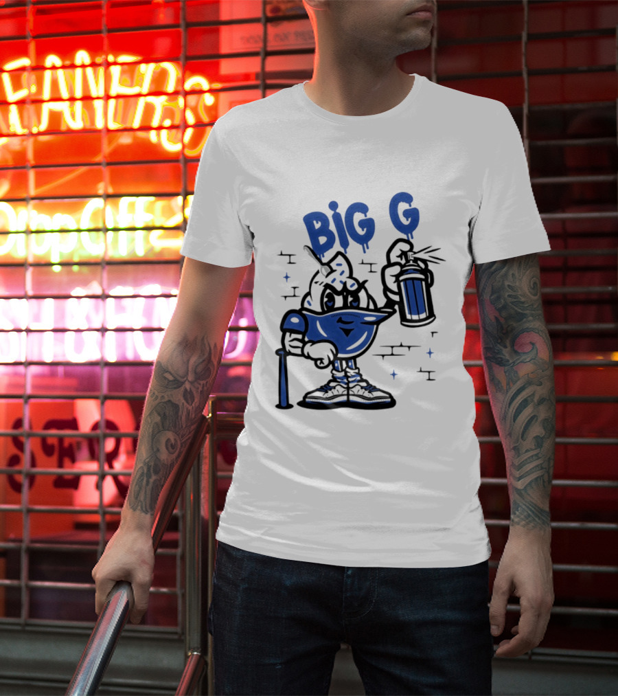 Big G New York Yankees Graffiti Street Art Character Spray Can T-Shirt