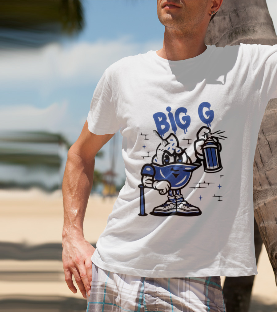 Big G New York Yankees Graffiti Street Art Character Spray Can T-Shirt