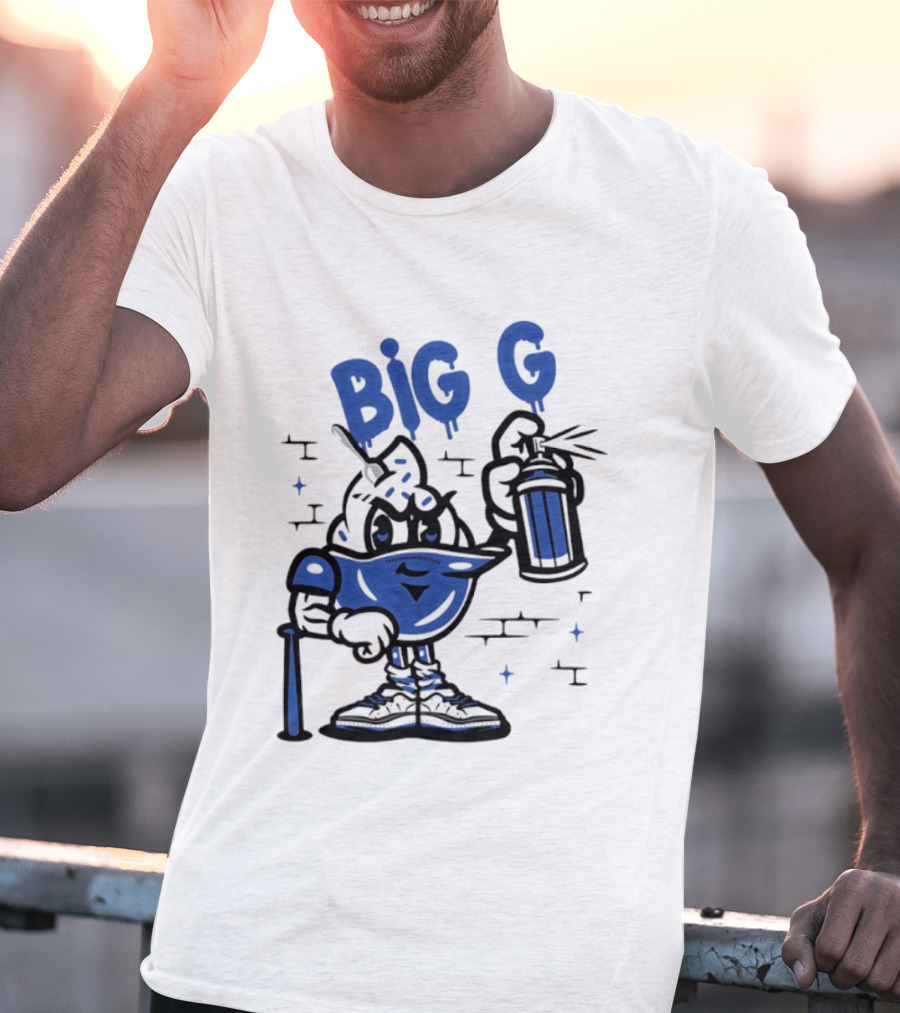 Big G New York Yankees Graffiti Street Art Character Spray Can T-Shirt