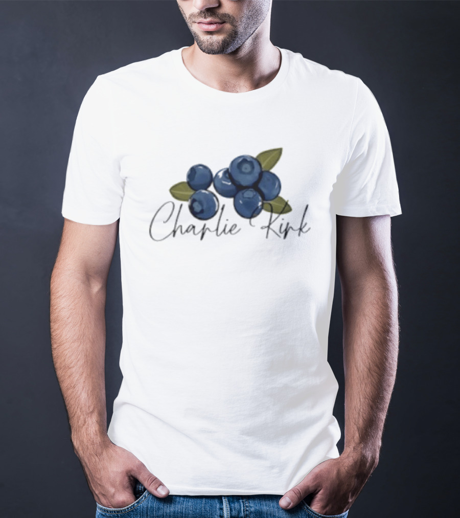 He Is On A Work Trip With Jesus Charlie Kirk 1993 2025 Blueberries T-Shirt
