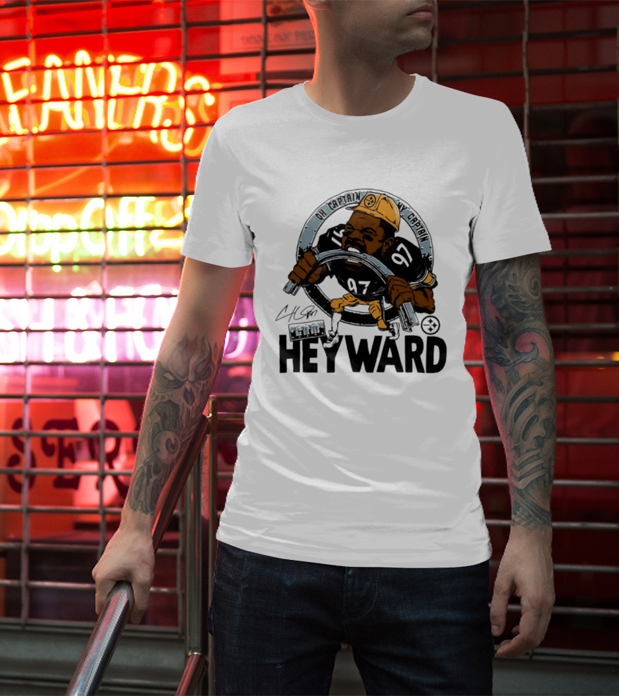 Pittsburgh Steelers Captain Cam Heyward Caricature NFL Number 97 T-Shirt