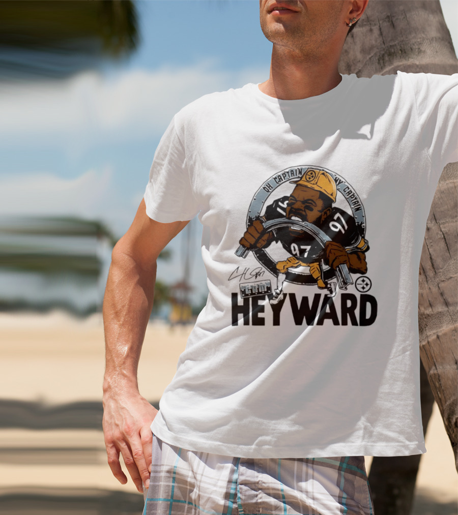 Pittsburgh Steelers Captain Cam Heyward Caricature NFL Number 97 T-Shirt