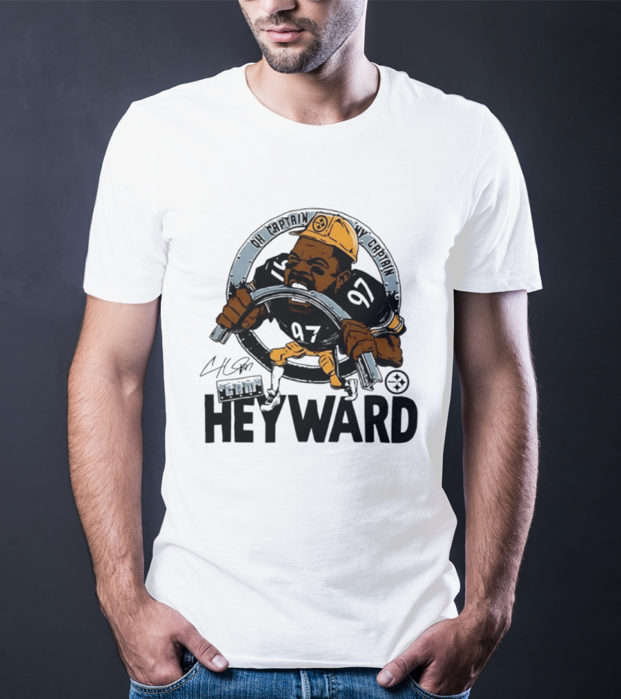 Pittsburgh Steelers Captain Cam Heyward Caricature NFL Number 97 T-Shirt