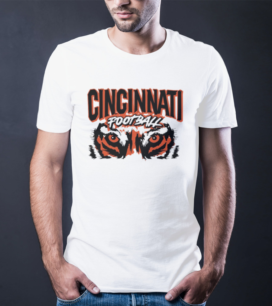 Cincinnati Football Tiger Eyes Grunge T-Shirt