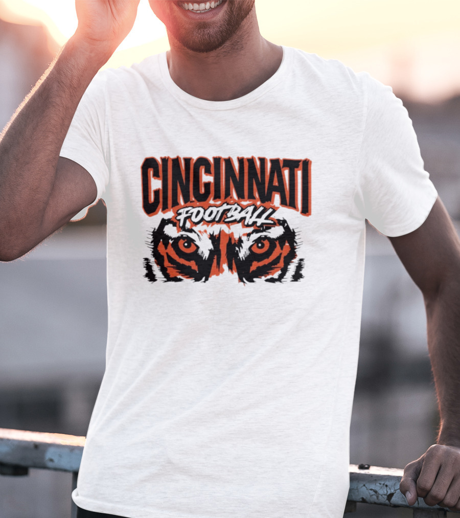 Cincinnati Football Tiger Eyes Grunge T-Shirt