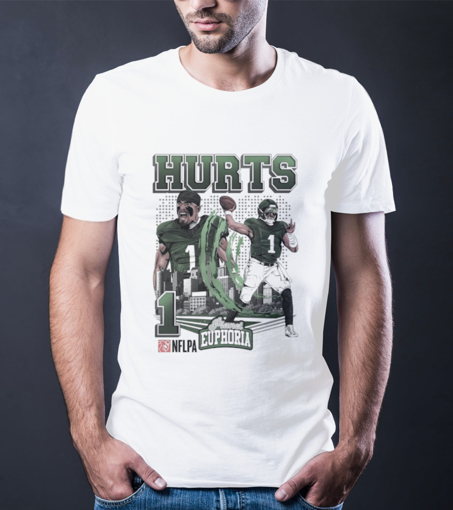 Jalen Hurts 1 Euphoria Philadelphia Eagles Player Collage T-Shirt