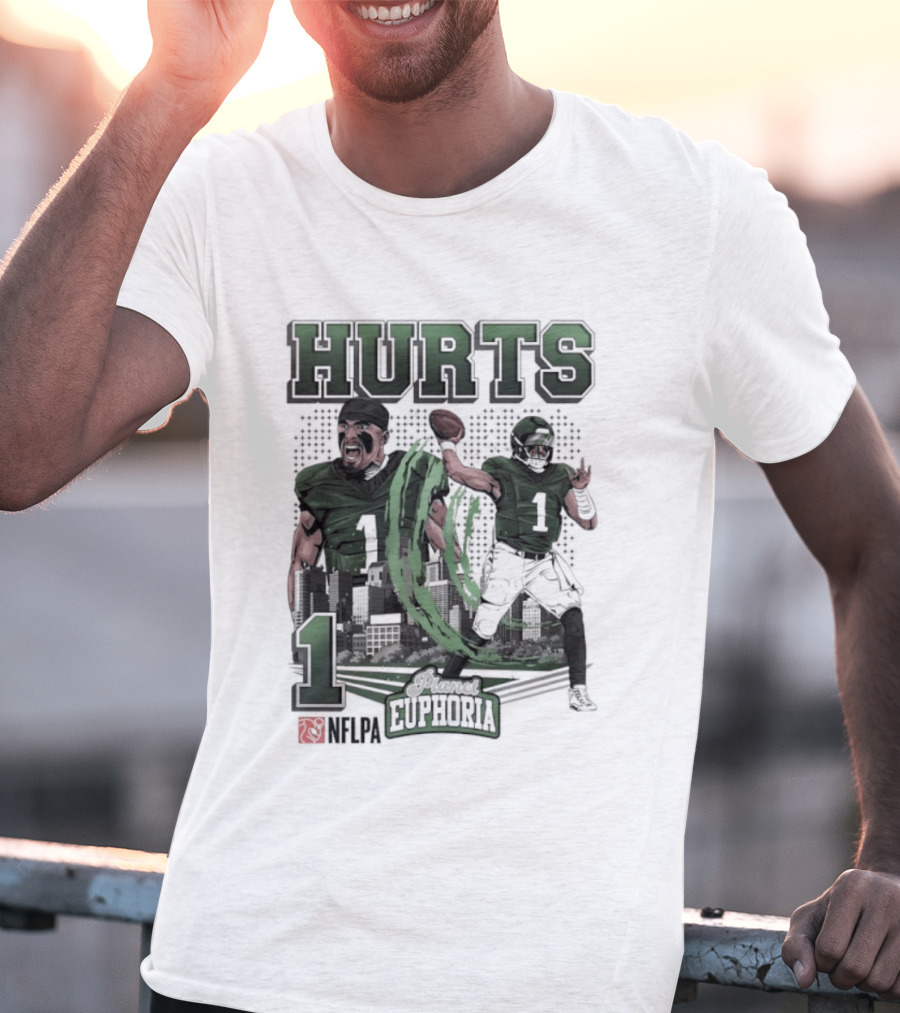 Jalen Hurts 1 Euphoria Philadelphia Eagles Player Collage T-Shirt