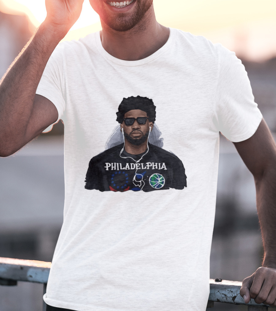 Philadelphia Joel Embiid Wired Earphones Basketball 76ers T-Shirt