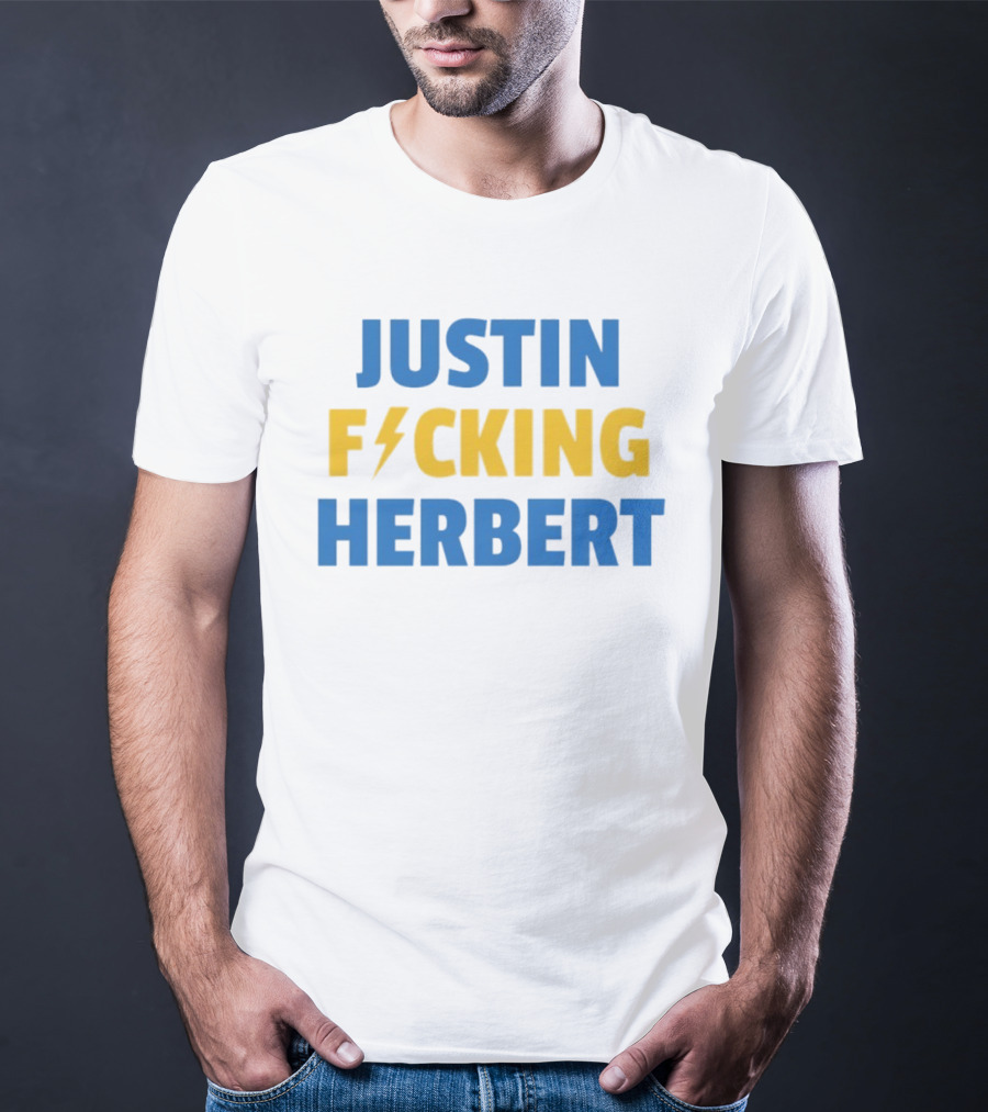 Justin Fucking Herbert Los Angeles Chargers Football Bolt T-Shirt