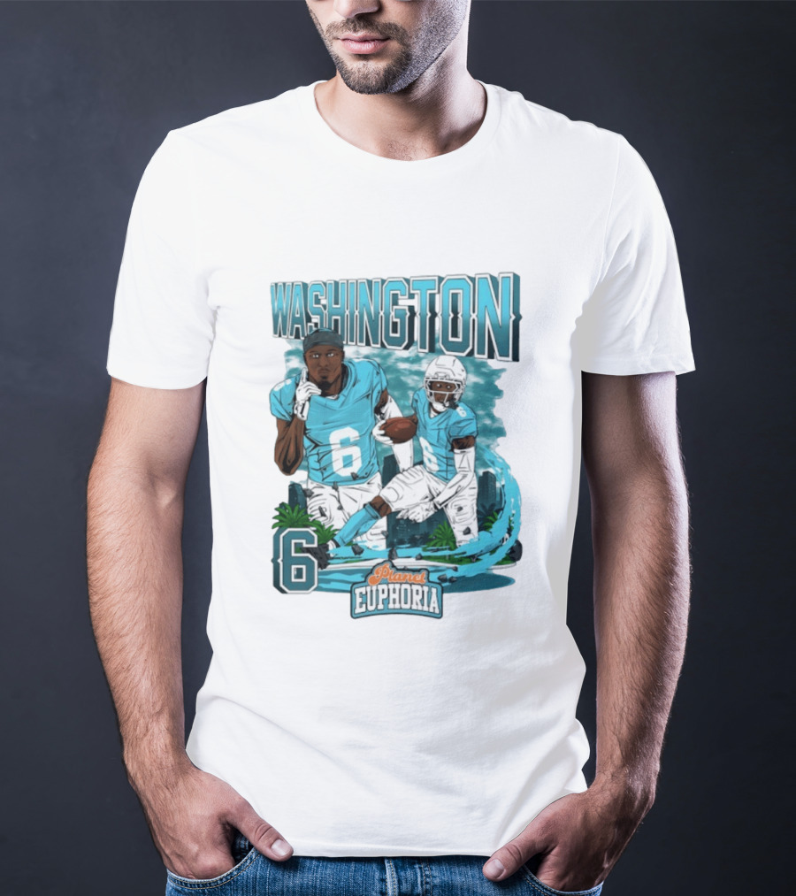 Miami Dolphins Football Washington 6 Player Planet Euphoria T-Shirt