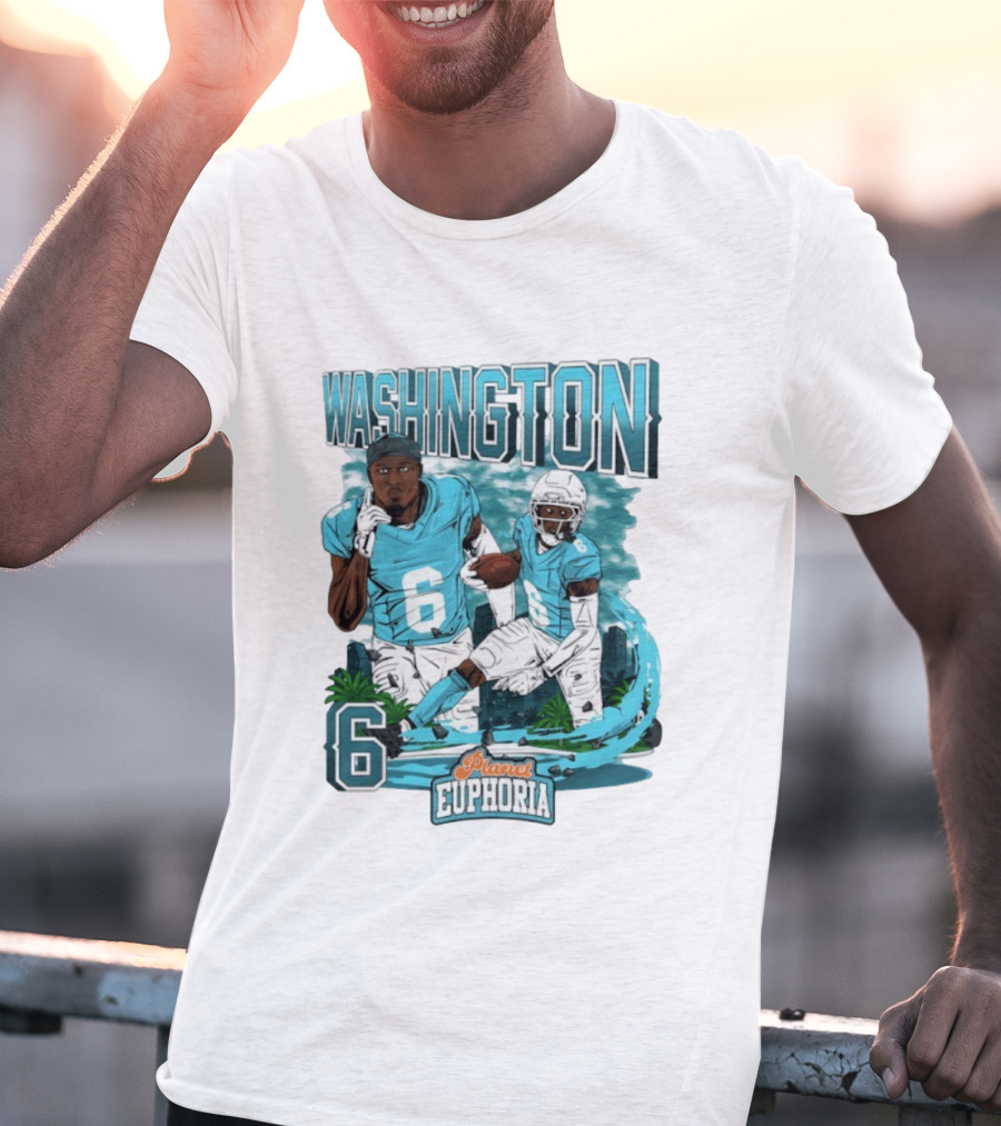 Miami Dolphins Football Washington 6 Player Planet Euphoria T-Shirt