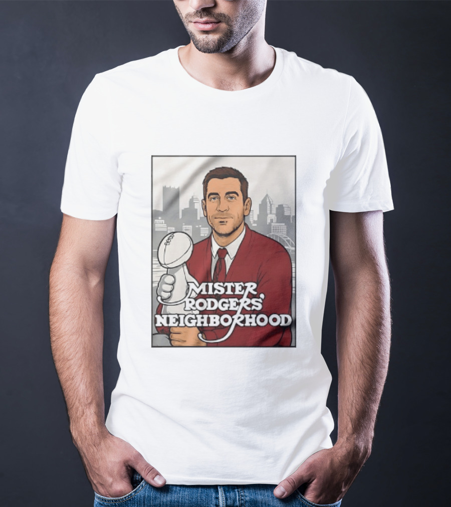 Mister Rodgers Neighborhood Aaron Rodgers Pittsburgh Skyline T-Shirt