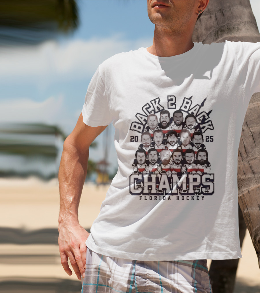 Florida Panthers Back 2 Back Champs 2025 Hockey T-Shirt