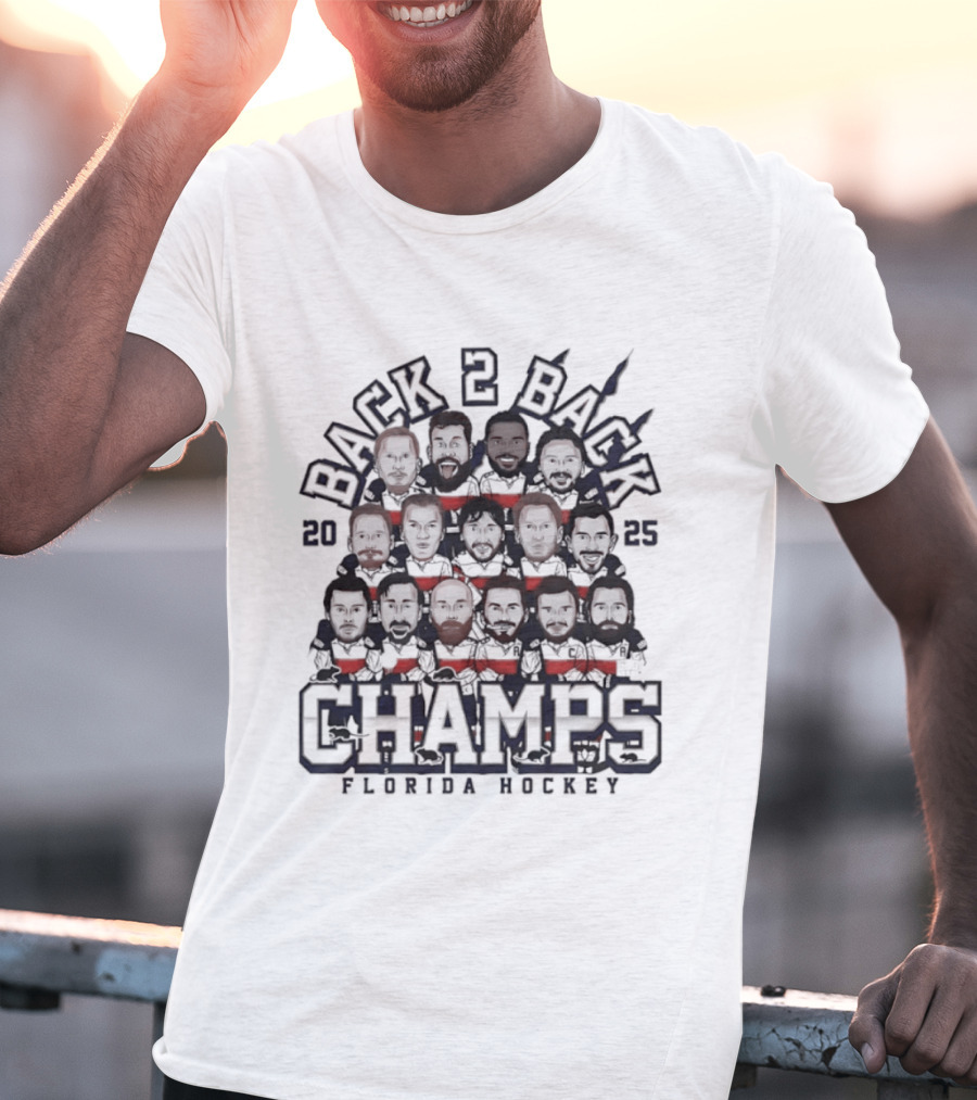 Florida Panthers Back 2 Back Champs 2025 Hockey T-Shirt