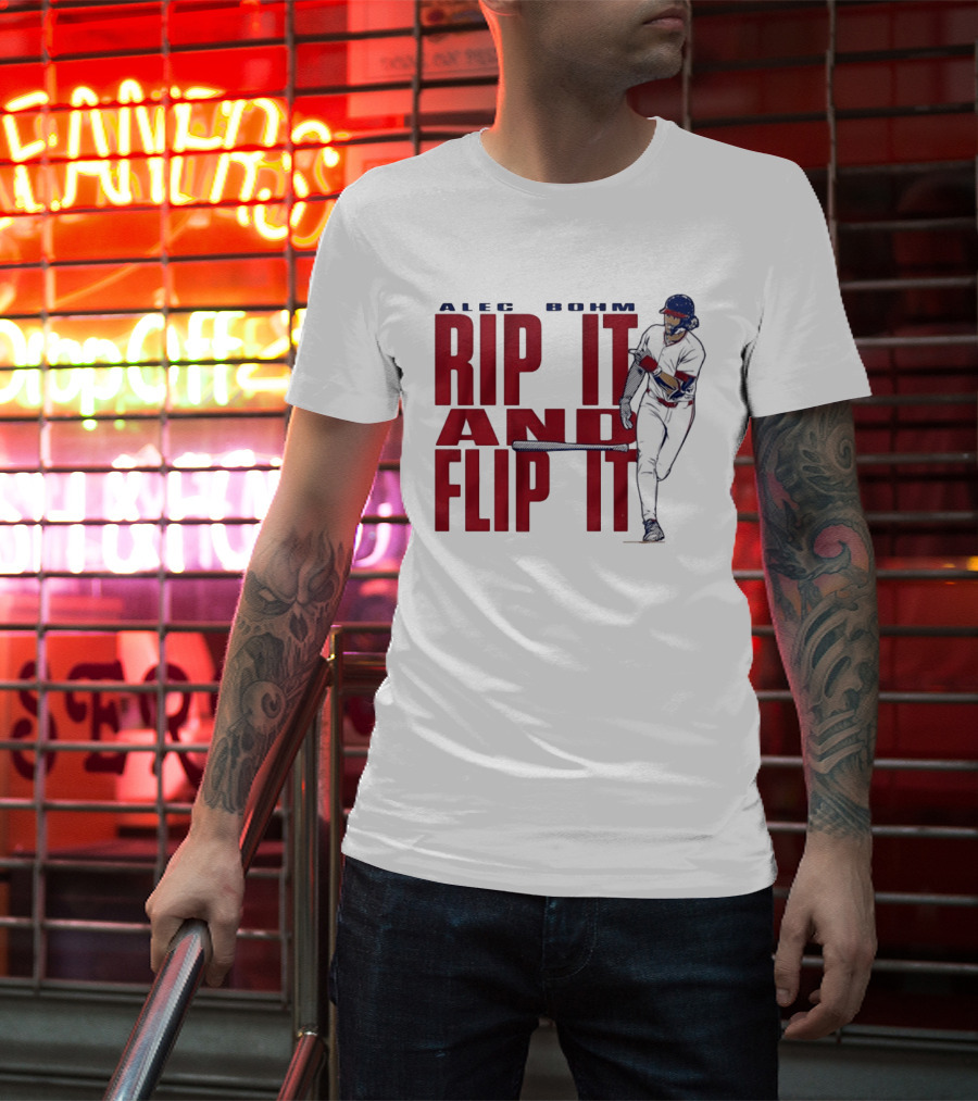 Philadelphia Phillies Alec Bohm Rip It And Flip It Baseball Player T-Shirt