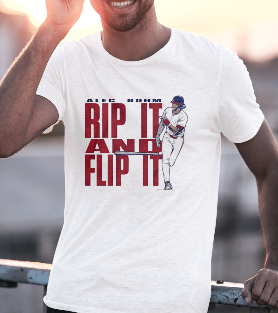 Philadelphia Phillies Alec Bohm Rip It And Flip It Baseball Player T-Shirt