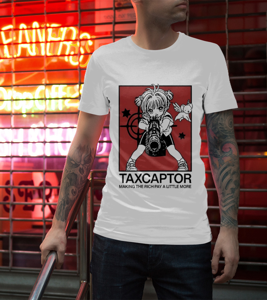 Sakura Cardcaptor Taxcaptor Making The Rich Pay A Little More Bold Anime Mashup T-Shirt