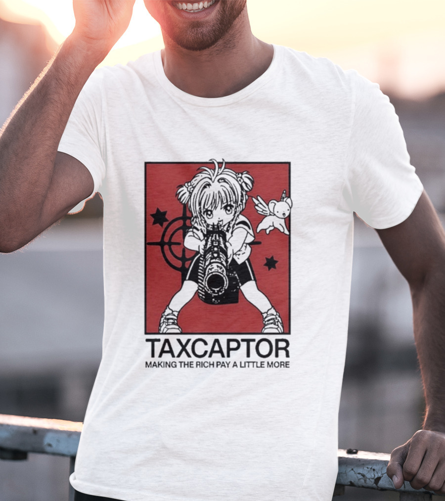 Sakura Cardcaptor Taxcaptor Making The Rich Pay A Little More Bold Anime Mashup T-Shirt