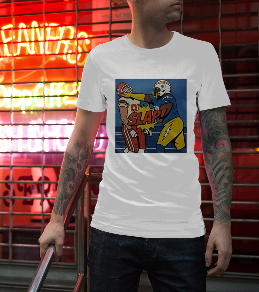 SLAP Teair Tart Hits Travis Kelce Helmets Chargers Chiefs Football T-Shirt