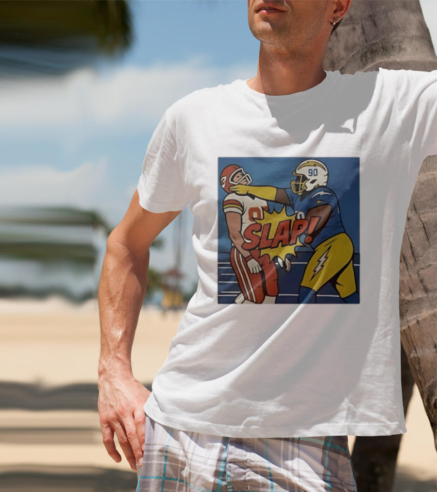 SLAP Teair Tart Hits Travis Kelce Helmets Chargers Chiefs Football T-Shirt