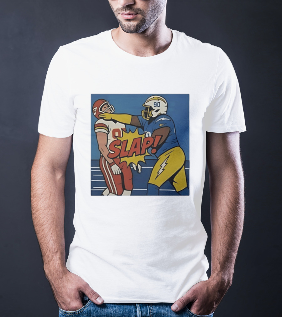SLAP Teair Tart Hits Travis Kelce Helmets Chargers Chiefs Football T-Shirt