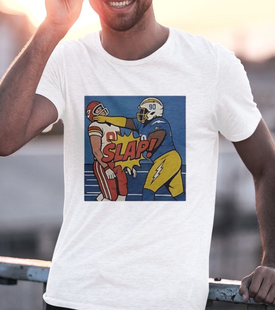 SLAP Teair Tart Hits Travis Kelce Helmets Chargers Chiefs Football T-Shirt