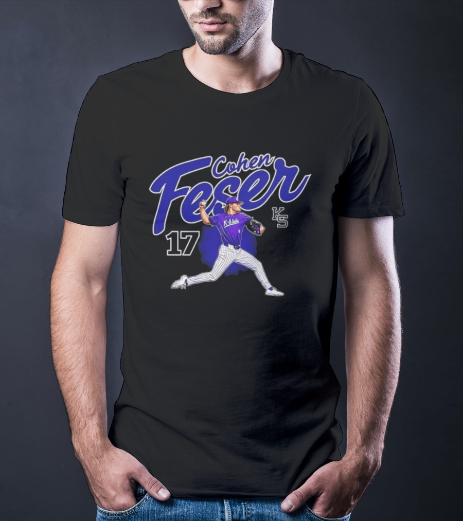 Cohen Feser 17 Kansas State Wildcats NCAA Player KS Baseball T-Shirt