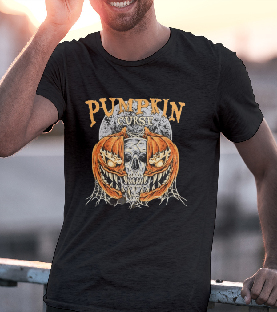 Pumpkin Curse Halloween Skull Horror Spooky T-Shirt