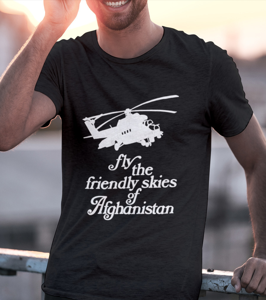 Fly The Friendly Skies Of Afghanistan Helicopter T-Shirt