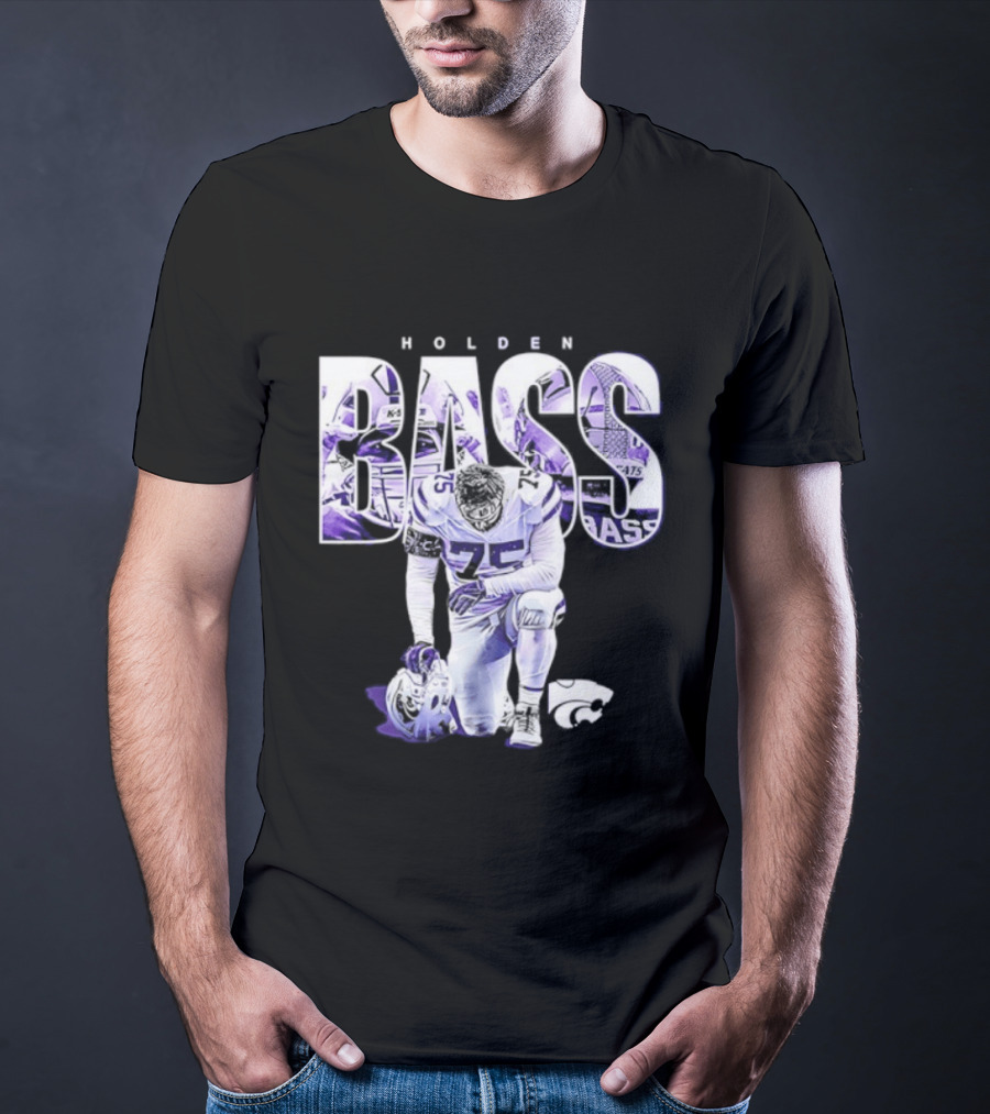 Holden Bass 75 Kansas State NCAA Football Stamped Show Respect T-Shirt