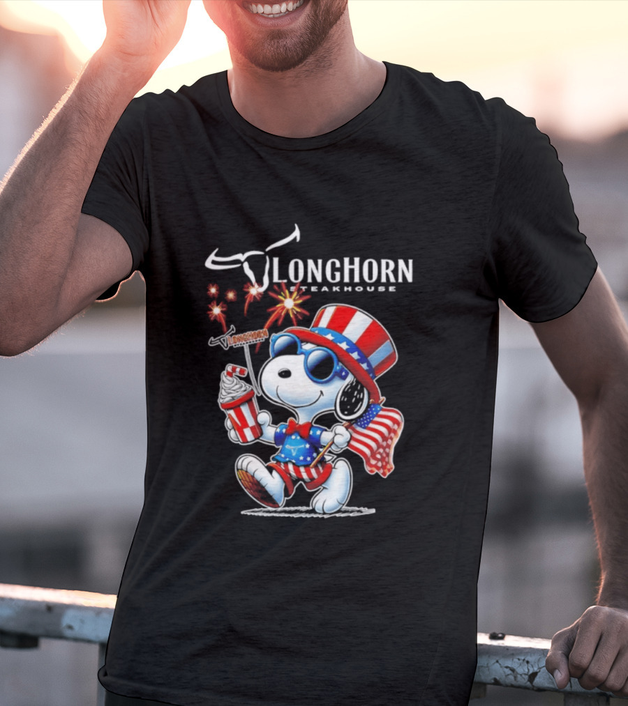 Snoopy Longhorn Steakhouse USA 1776 2026 250th Anniversary Celebration T-Shirt
