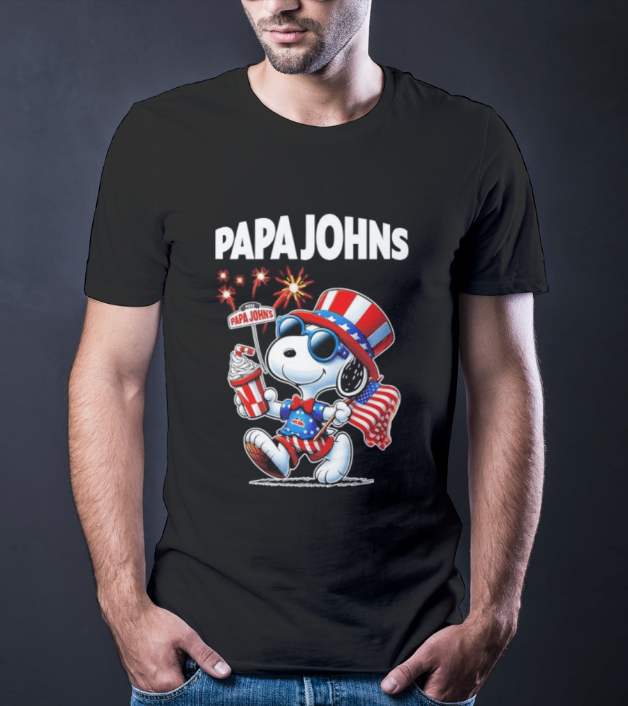 Papa Johns Snoopy 250th Anniversary America 1776 2026 Celebration T-Shirt