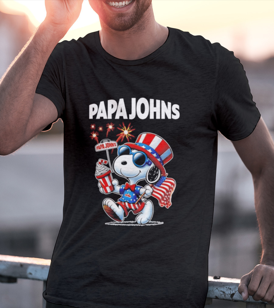 Papa Johns Snoopy 250th Anniversary America 1776 2026 Celebration T-Shirt