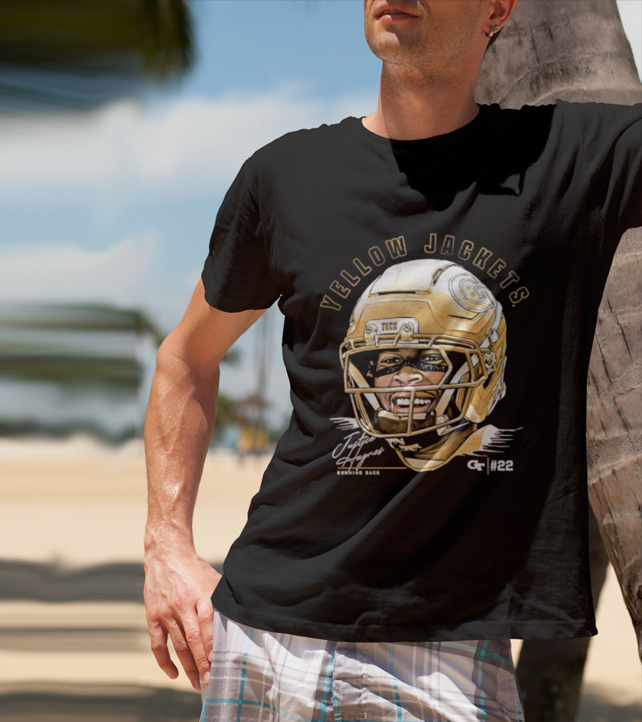 Georgia Tech Yellow Jackets Justice Haynes Running Back 22 Football T-Shirt