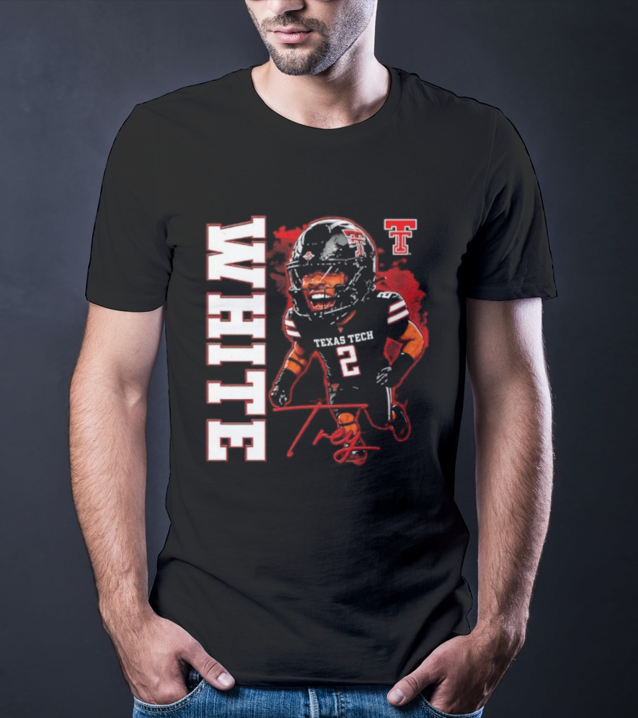 Texas Tech Red Raiders Trey White 2 NCAA Football Caricature T-Shirt