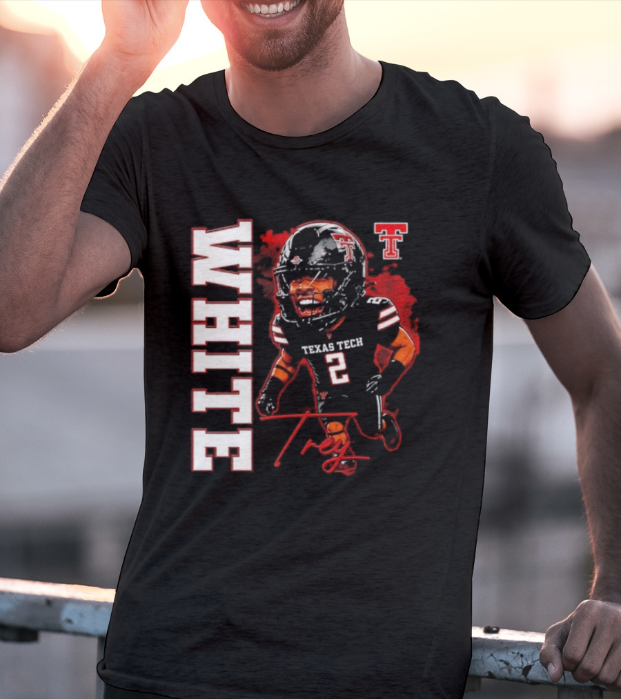 Texas Tech Red Raiders Trey White 2 NCAA Football Caricature T-Shirt