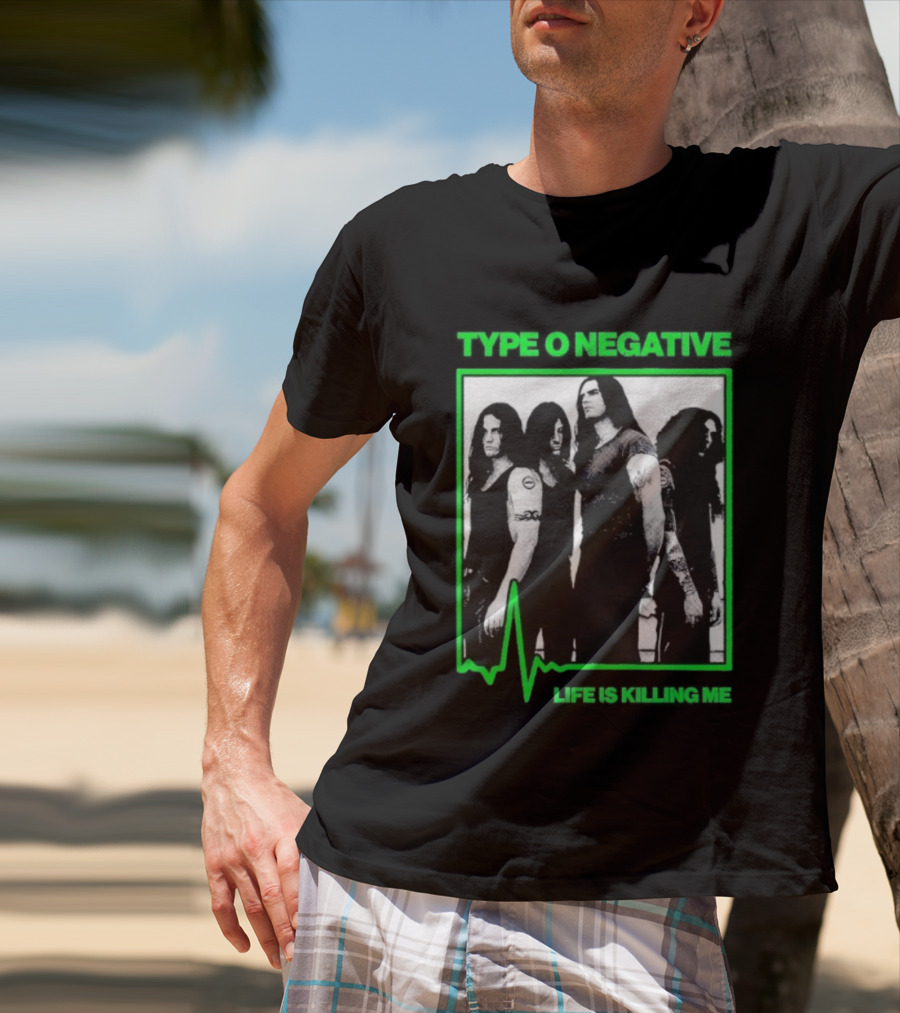 Type O Negative Life Is Killing Me Band Photo Peter Steele T-Shirt