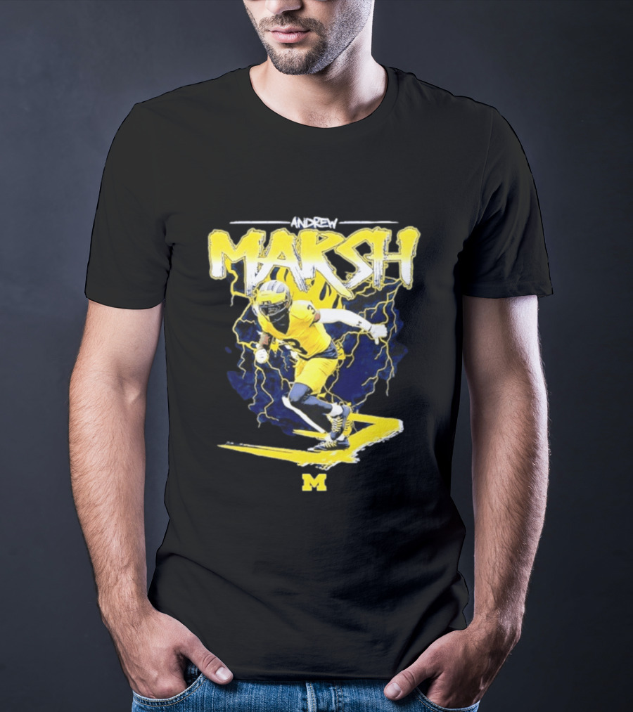 Andrew Marsh 3 Michigan Wolverines Football Player NCAA T-Shirt