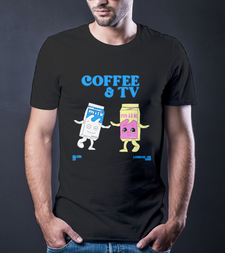Blur Coffee & TV Milk Cartons 13 London UK 1999 Britpop T-Shirt