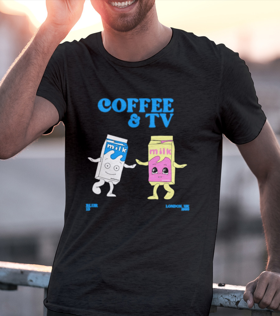 Blur Coffee & TV Milk Cartons 13 London UK 1999 Britpop T-Shirt