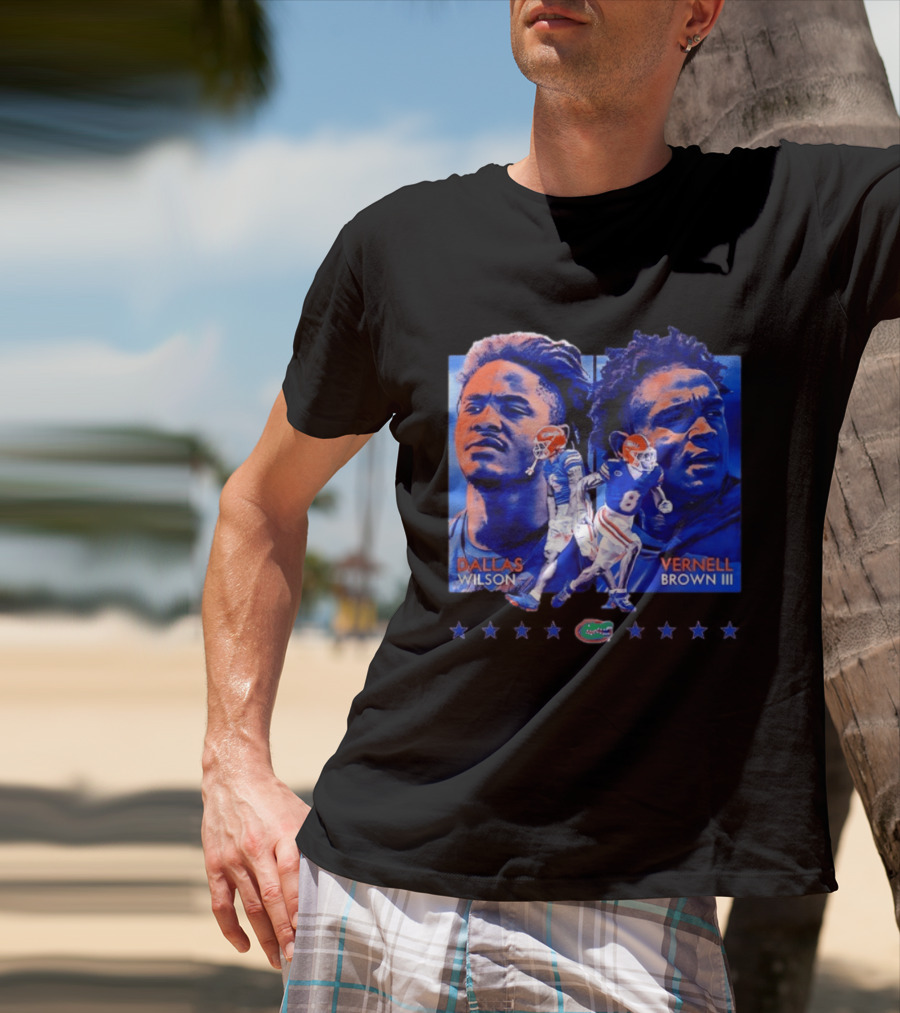 Dallas Wilson Vernell Brown III Florida Gators NCAA Football Player Portraits T-Shirt