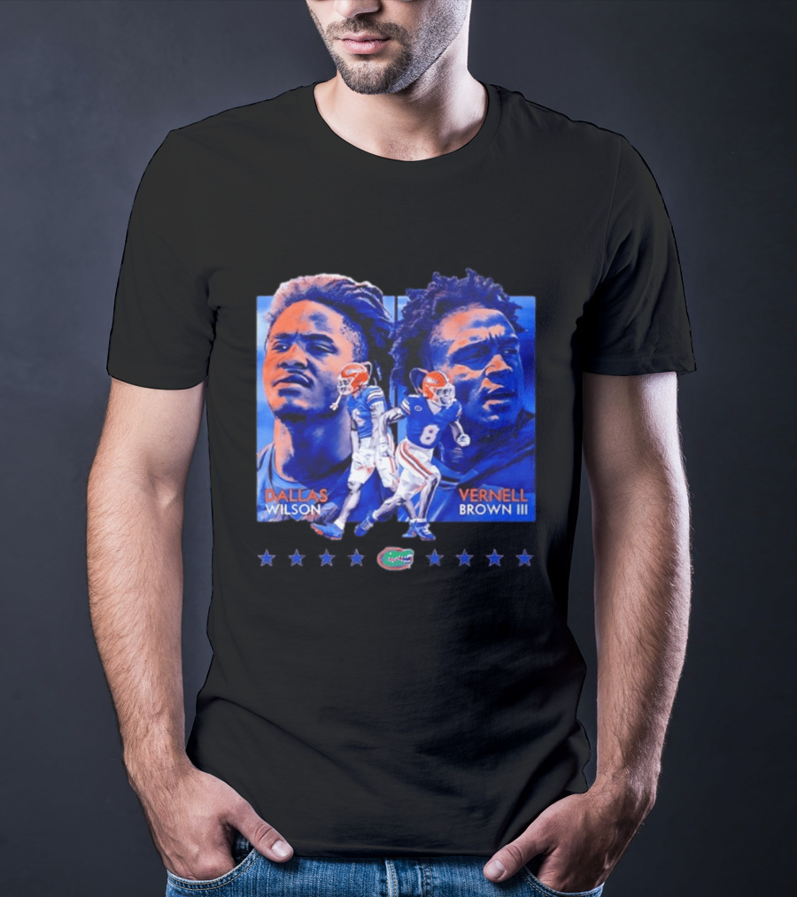 Dallas Wilson Vernell Brown III Florida Gators NCAA Football Player Portraits T-Shirt