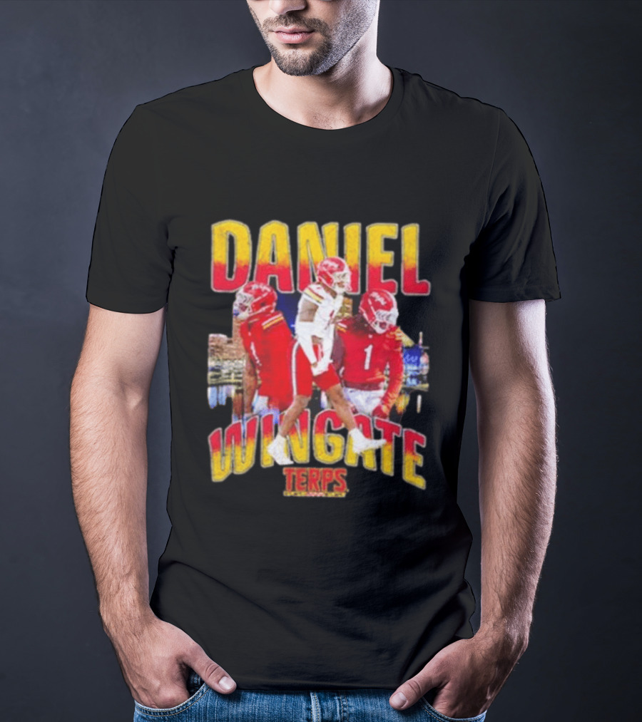 Daniel Wingate Terps No 1 Maryland Football Collage T-Shirt