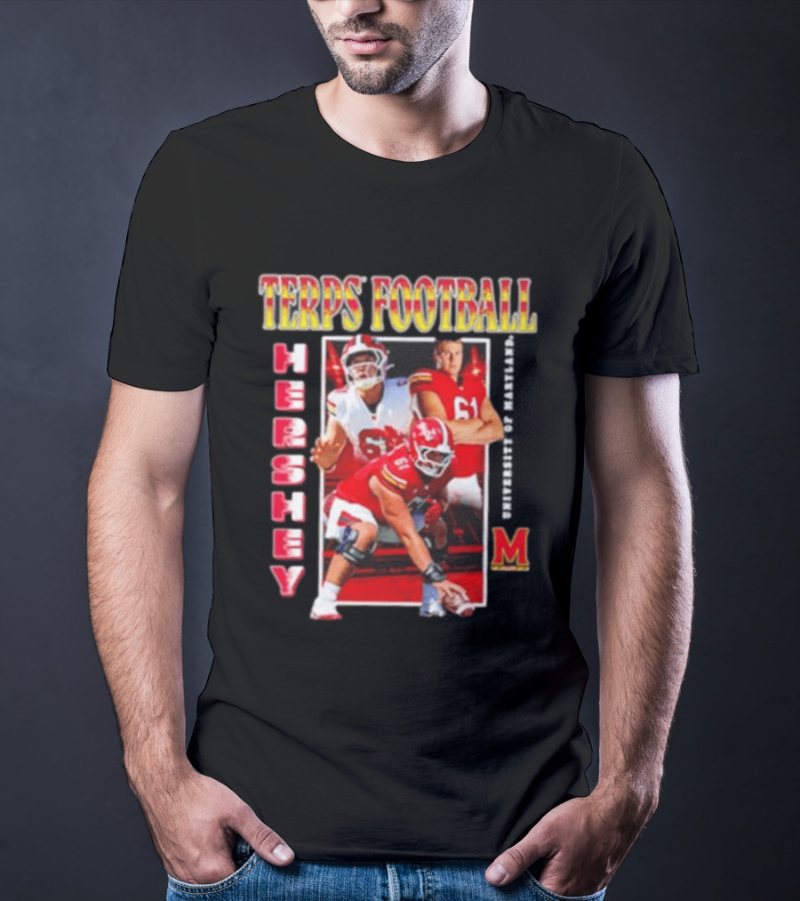 Terps Football Hershey University Of Maryland No 61 T-Shirt