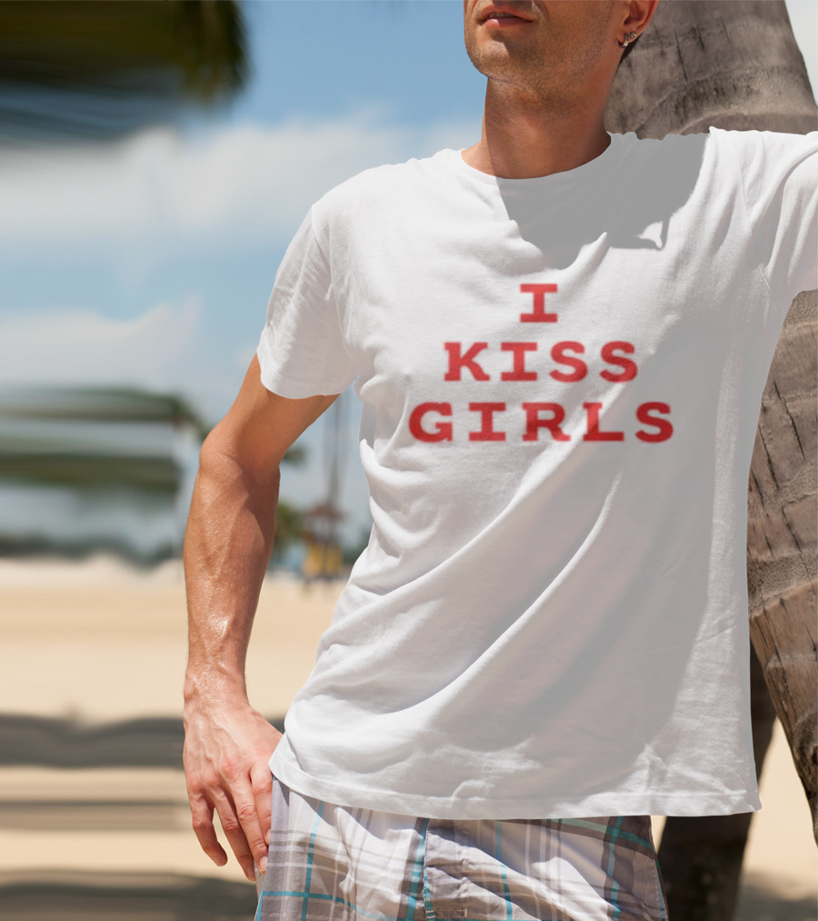 I Kiss Girls Bold Red T-Shirt