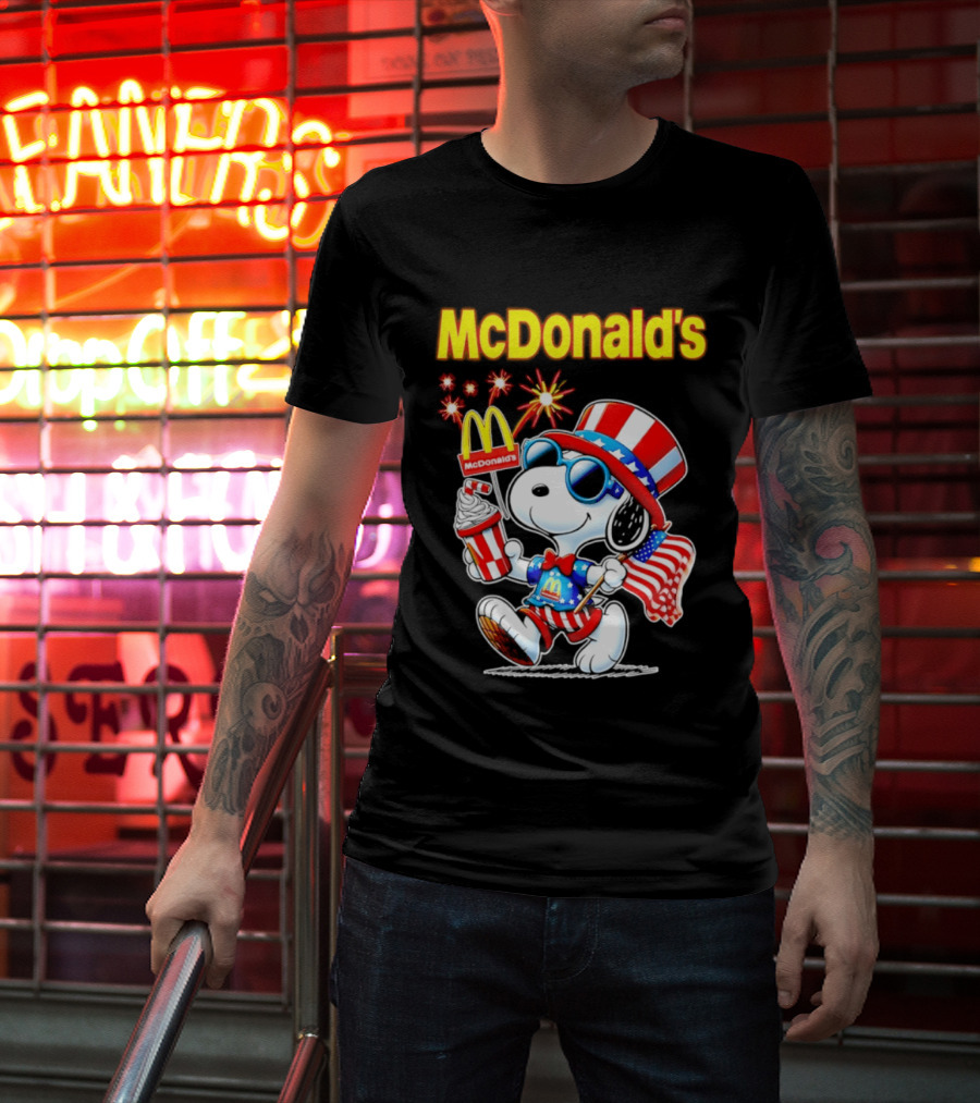 Snoopy McDonald's American Celebration 1776 2026 250th Anniversary Patriotic T-Shirt