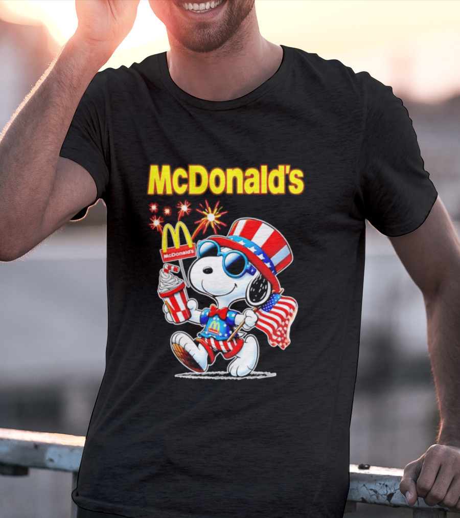Snoopy McDonald's American Celebration 1776 2026 250th Anniversary Patriotic T-Shirt