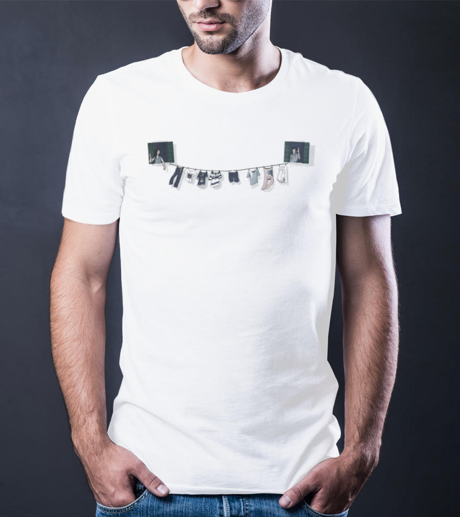 Colorful Our Washing Line Laundry Hanging T-Shirt