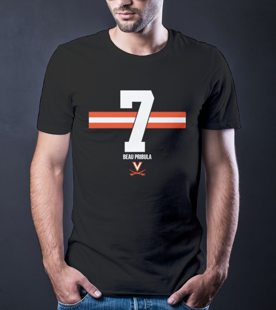 Beau Pribula 7 Virginia Cavaliers NCAA Football Number Seven T-Shirt